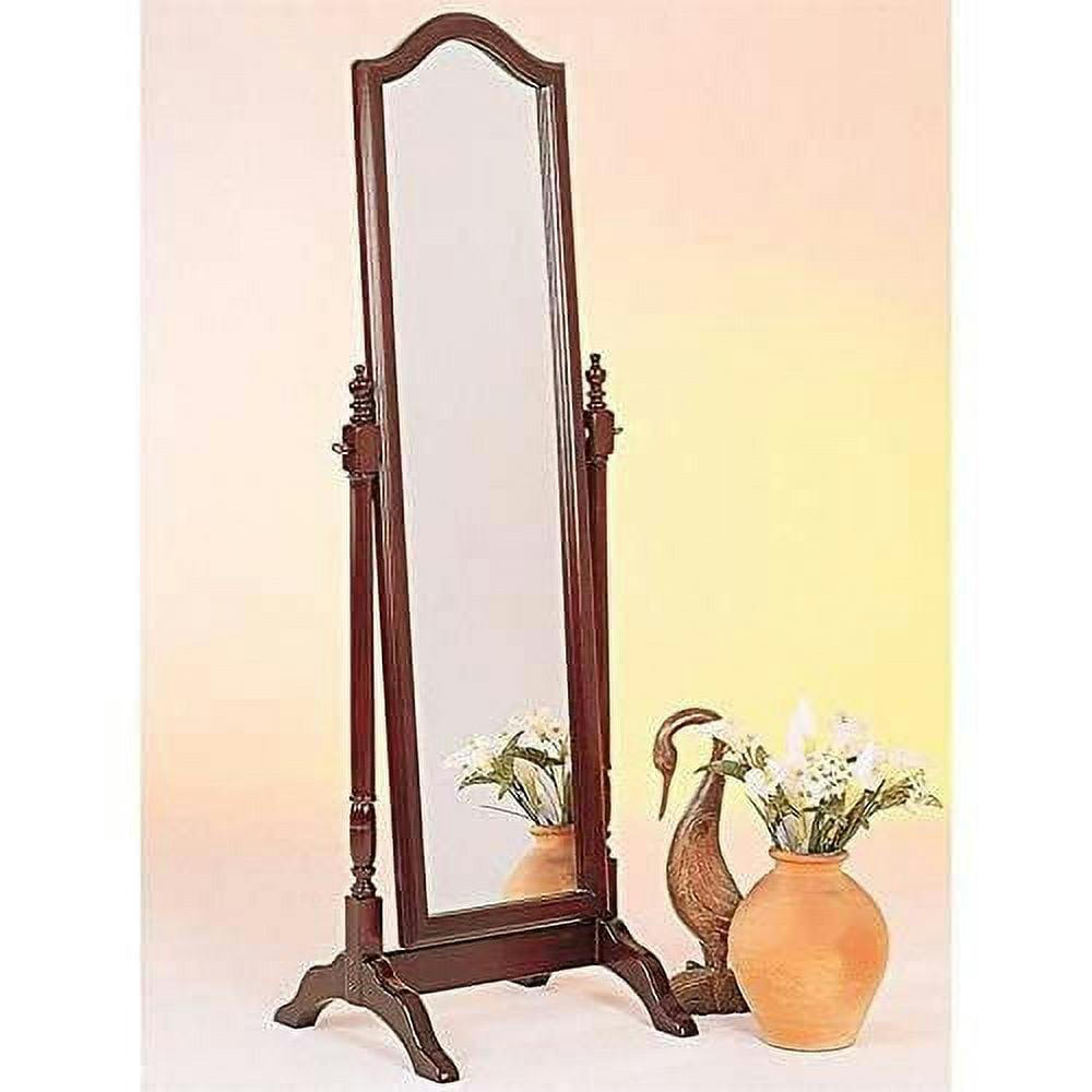Elegant Full-Length Freestanding Cheval Mirror in Rich Brown