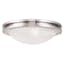Modern Brushed Nickel 3-Light LED Bowl Flush Mount with White Alabaster Glass