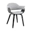 Contemporary Gray Faux Leather Arm Chair with Black Wood Frame