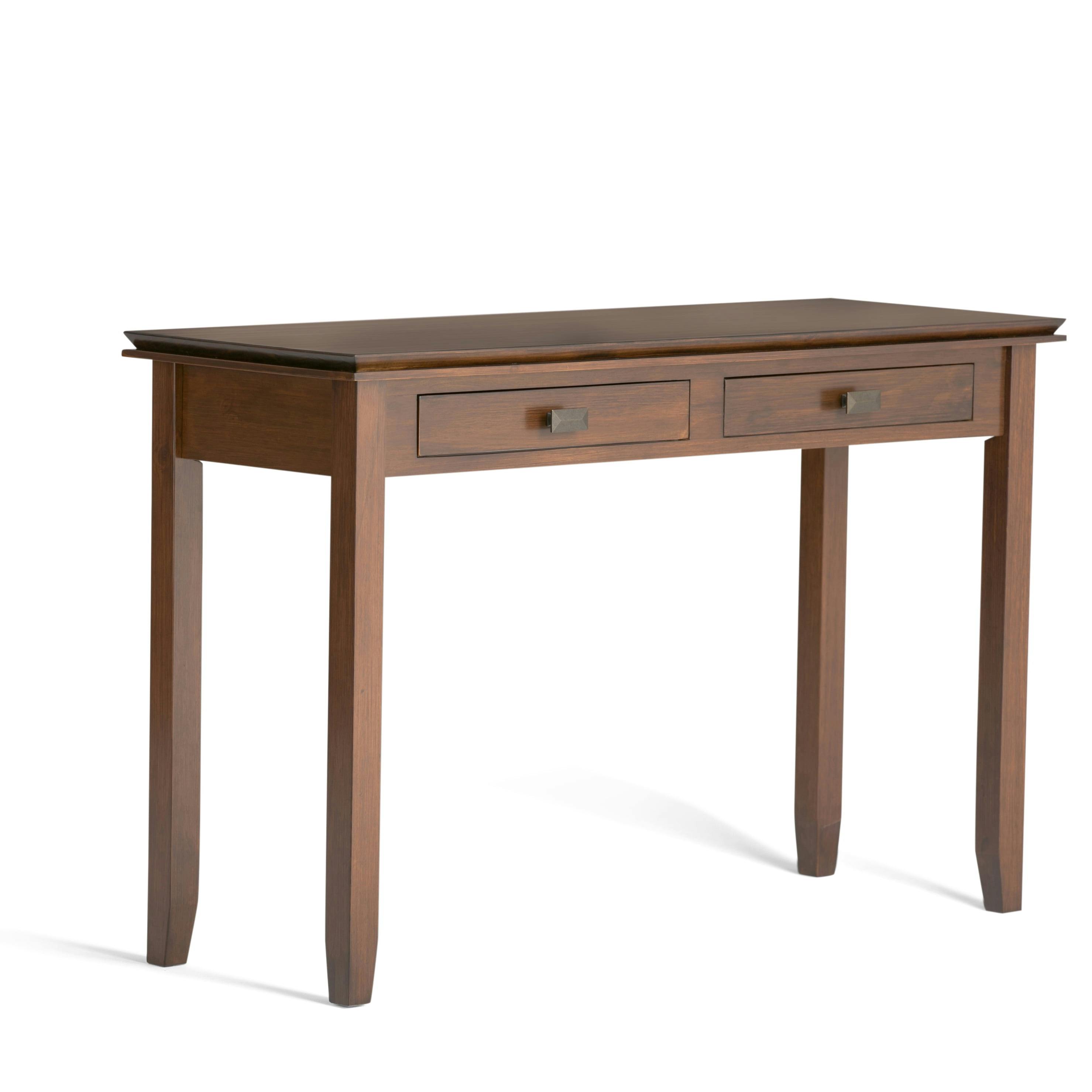 Artisan Transitional Solid Wood Console Table with Storage in Russet Brown