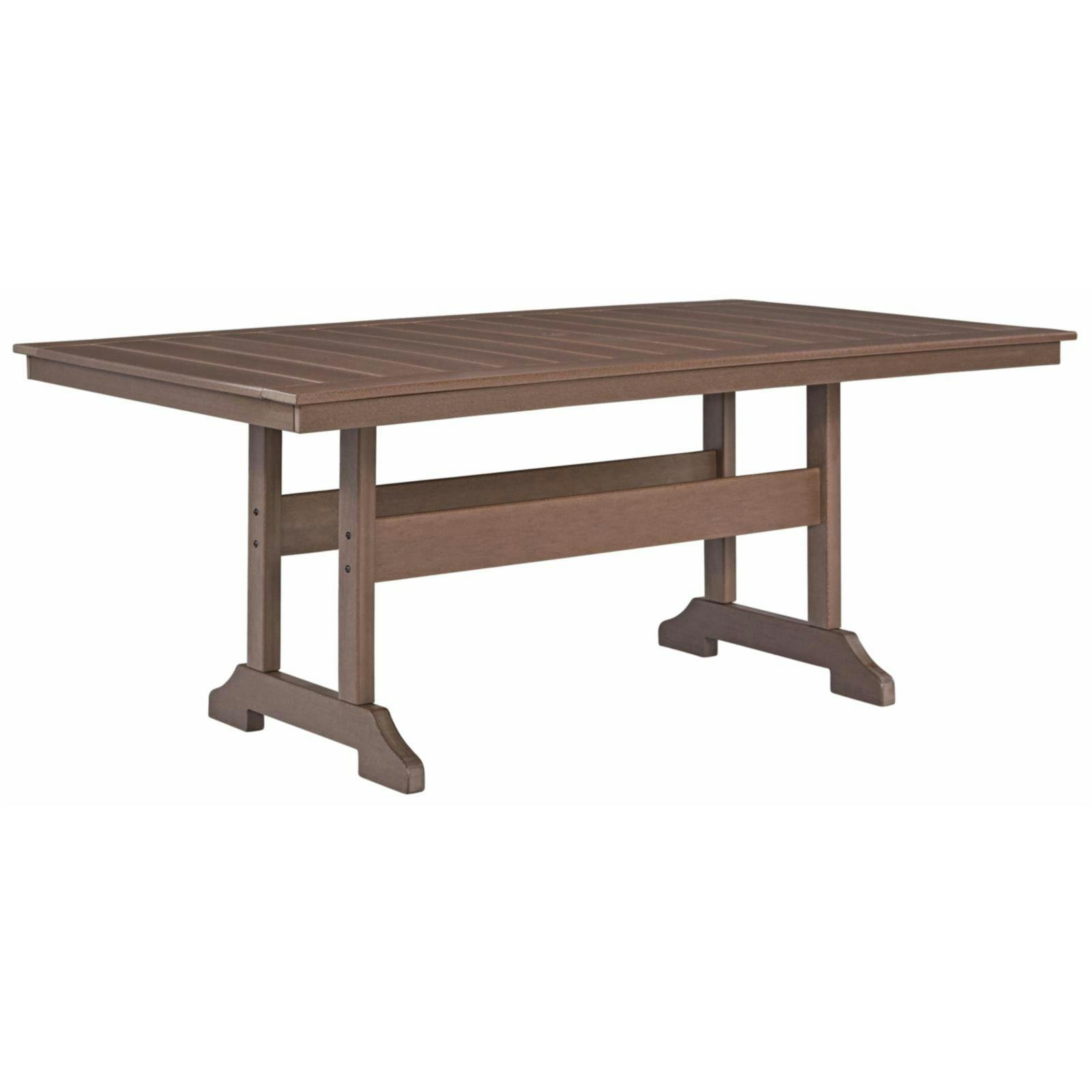 Emmeline 72'' Brown HDPE Transitional Outdoor Dining Table
