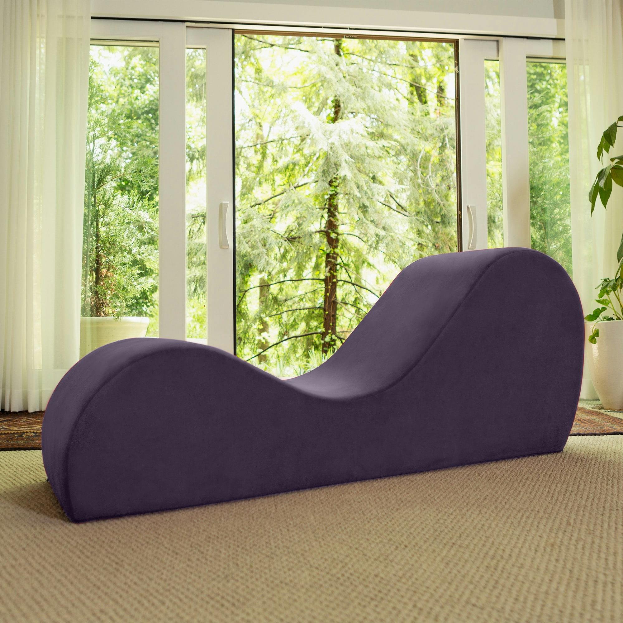 Avana Aubergine Polyester Yoga Chaise Lounge Chair 60"