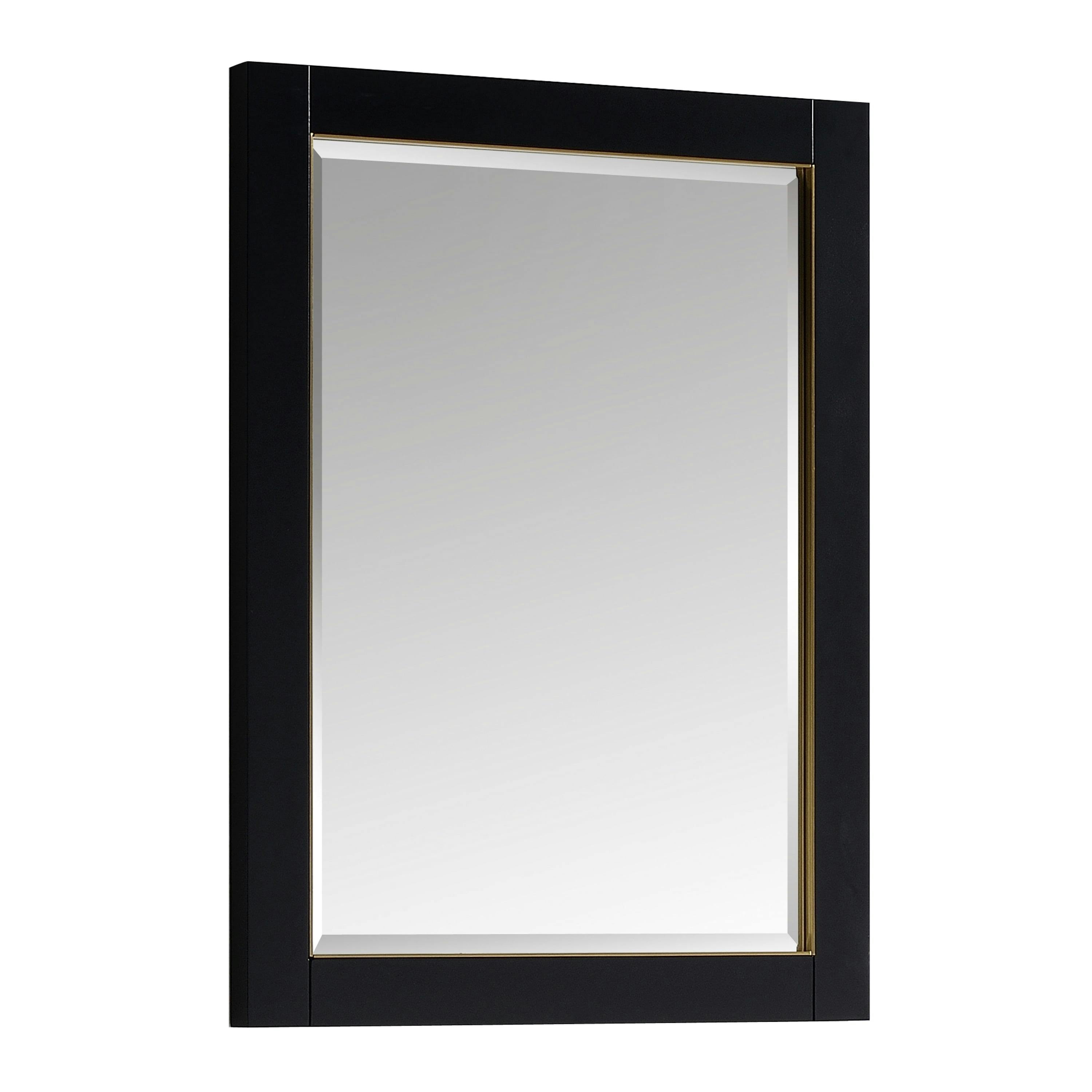 Mason Rectangular 32"x24" Black and Gold Modern Wall Mirror