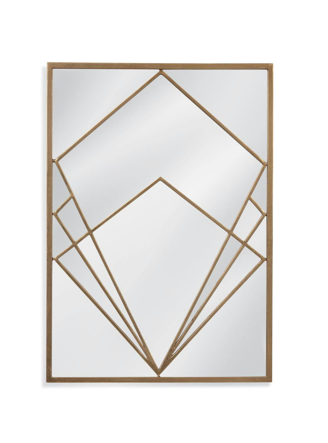 Jase Transitional Gold Metal Rectangular Wall Mirror, 20x28 inch