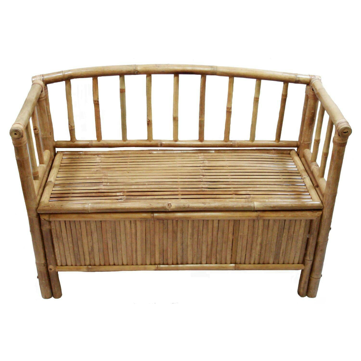 Tropical Bamboo 44" Bench with Under-Seat Storage