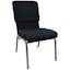 Elegant Black Fabric Stacking Chair with Silver Metal Frame