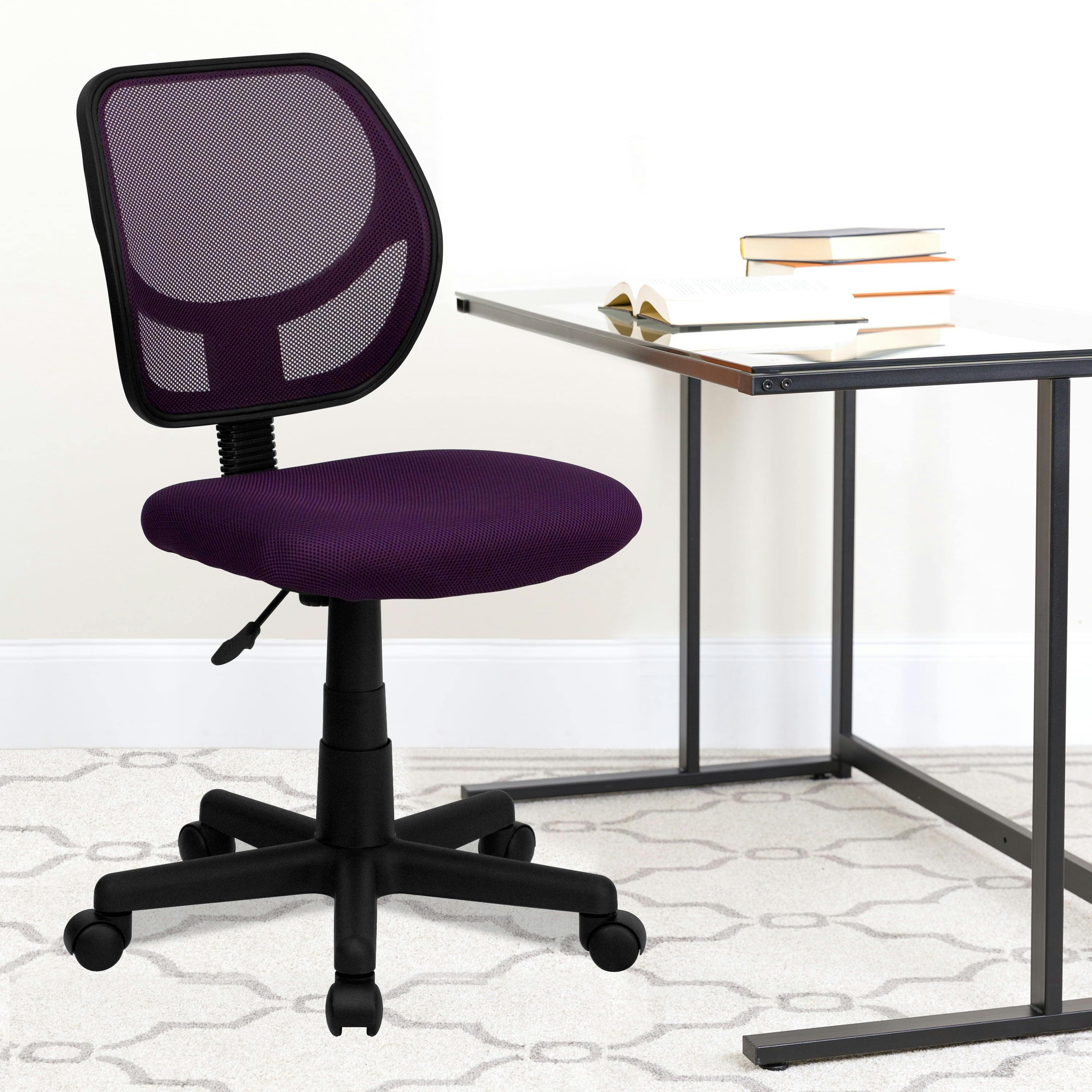 ErgoFlex Armless Low-Back Purple Mesh Task Chair