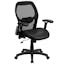 ErgoComfort Mid-Back Black Leather and Mesh Swivel Task Chair with Adjustable Arms