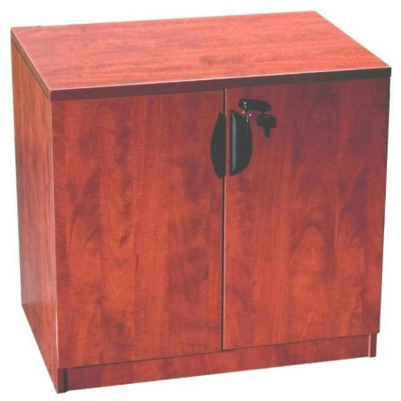 Traditional Cherry Wood Lockable Office Cabinet with 2 Drawers