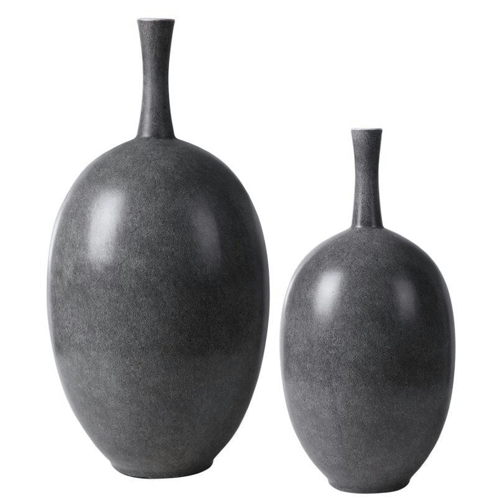 Marbled Black and White Ceramic Vase Duo
