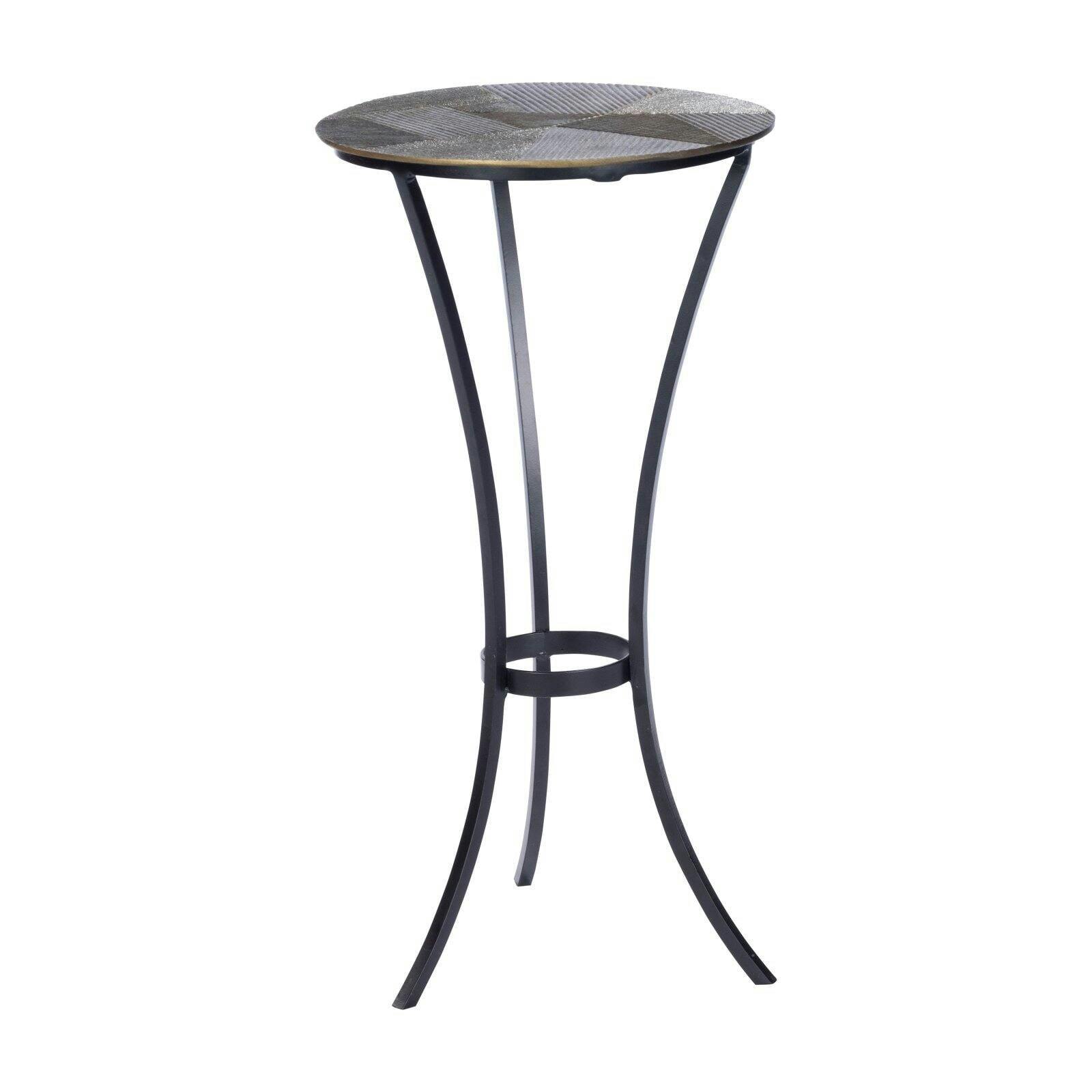 Gaston 92'' Round Wood and Metal End Table with Storage