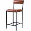 Lazarus Industrial Leather & Iron Counter Stool - Brown