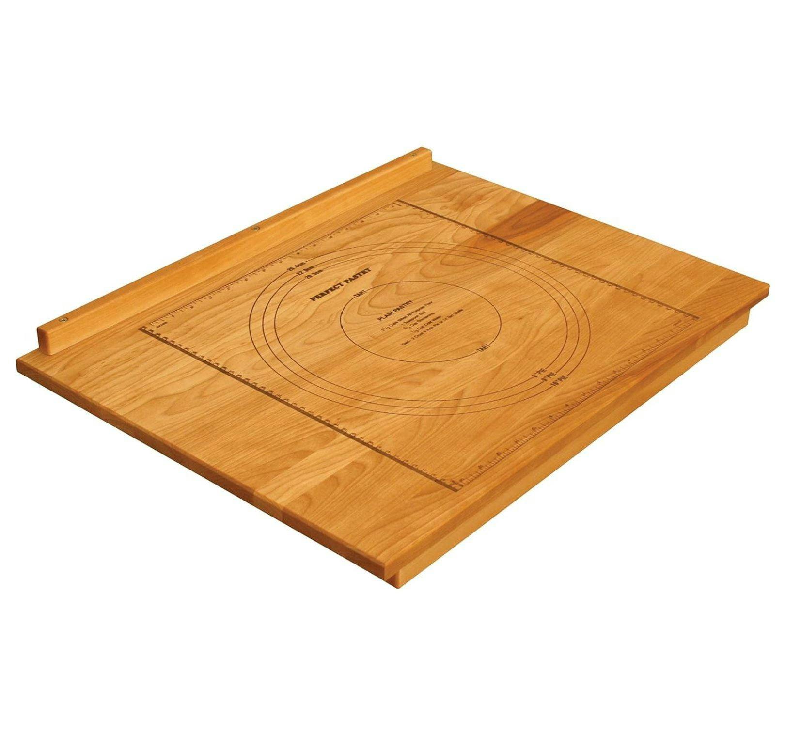 Deluxe Edge Grain Natural Wood Rectangular Pastry Board