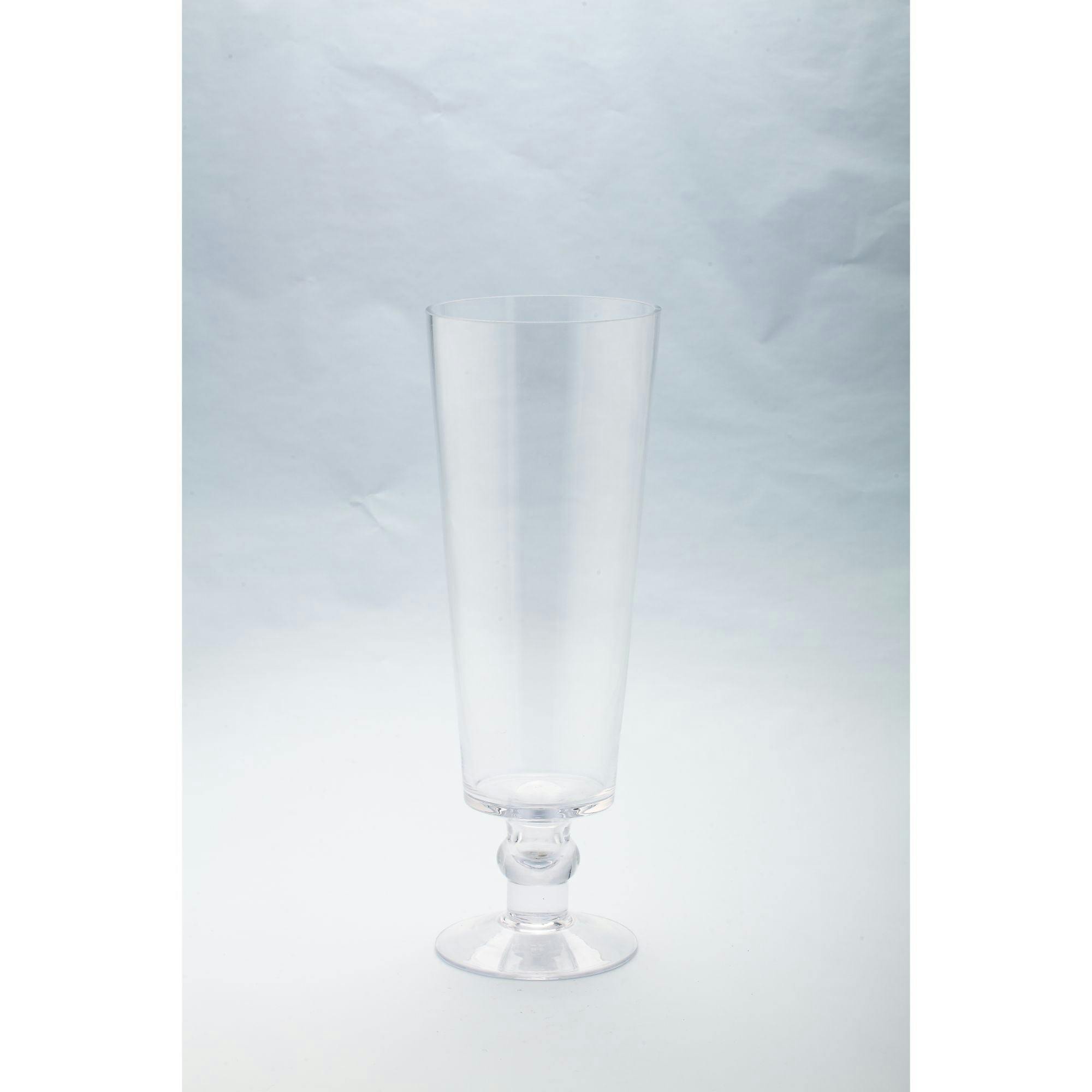 Elegant 15.5" Clear Glass Tabletop Vase for Floral Displays