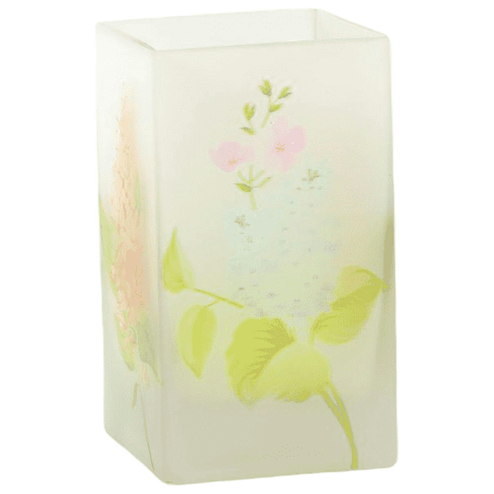 Elegant 6.5" Handblown Lily Glass Square Vase