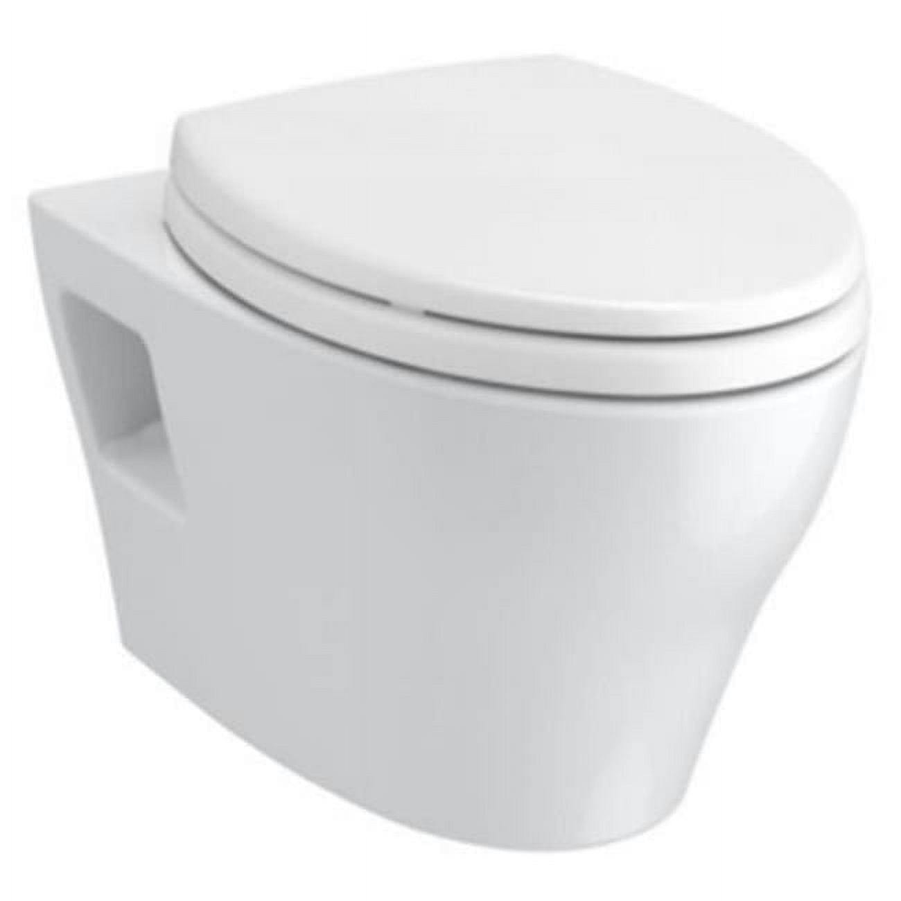 Modern White Wall-Hung Elongated Toilet Bowl with Dual-Flush Efficiency