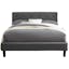 Elegant Gray King-Sized Upholstered Bed with Tufted Headboard and Storage Drawer