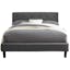Elegant Gray Queen-Sized Monticello Bed with Diamond Tufted Headboard