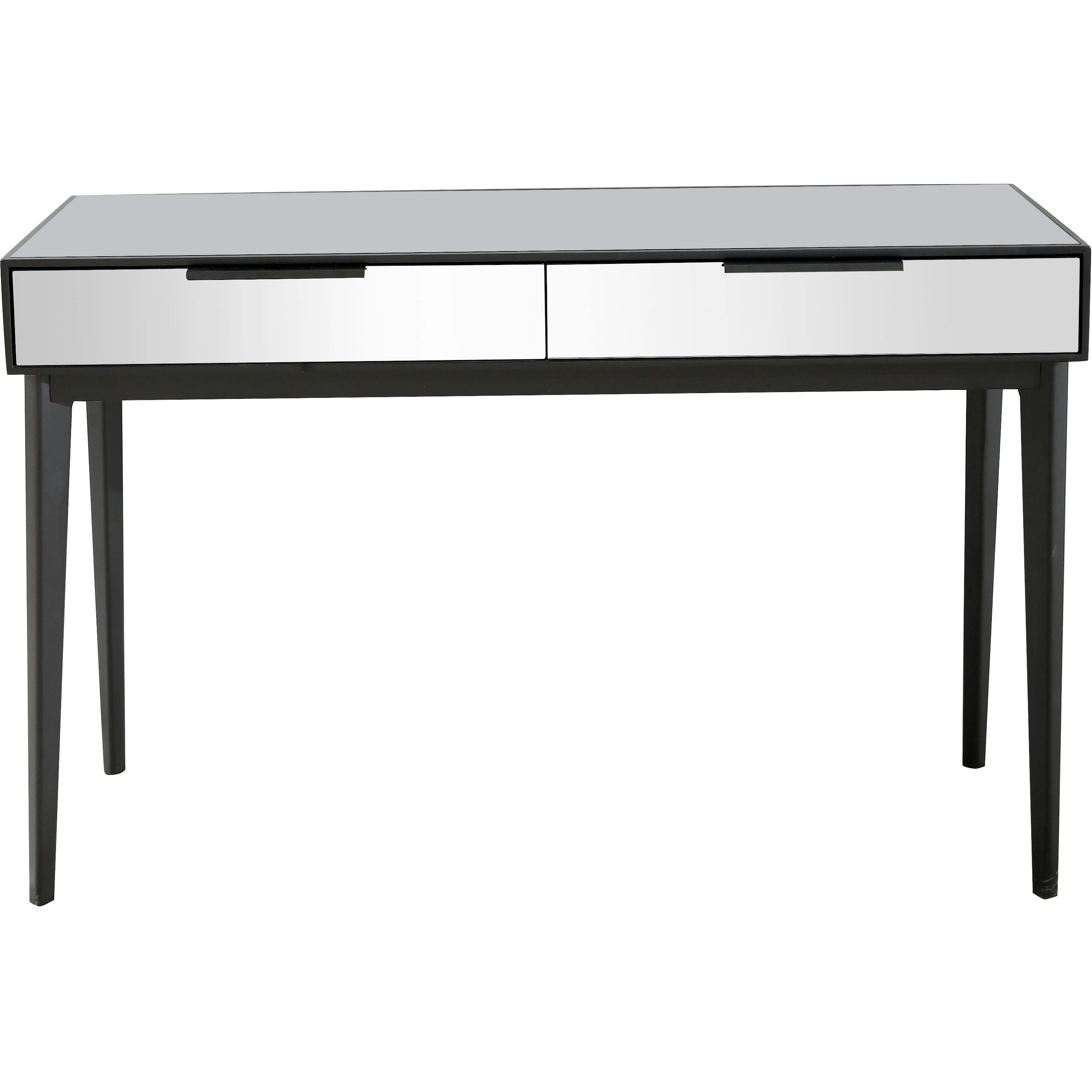 Renata 54'' Smokey Grey Mirrored Console Table with Storage