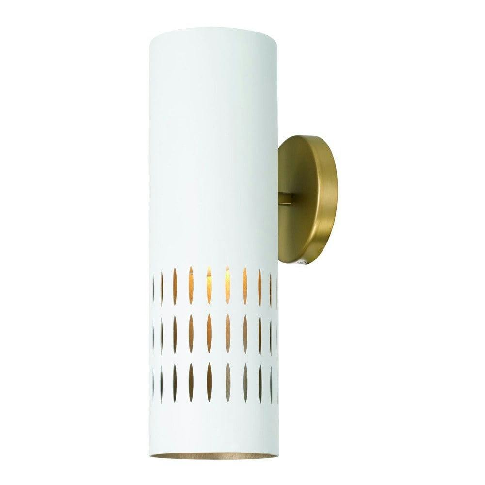 Dimmable Dash Aged Brass & White Metal 1-Light Wall Sconce