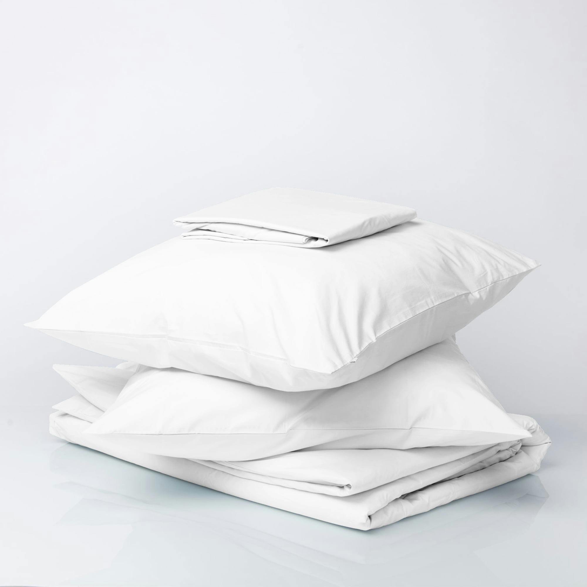 Elegant Queen Floral Cotton-Polyester Percale Sheet Set - White