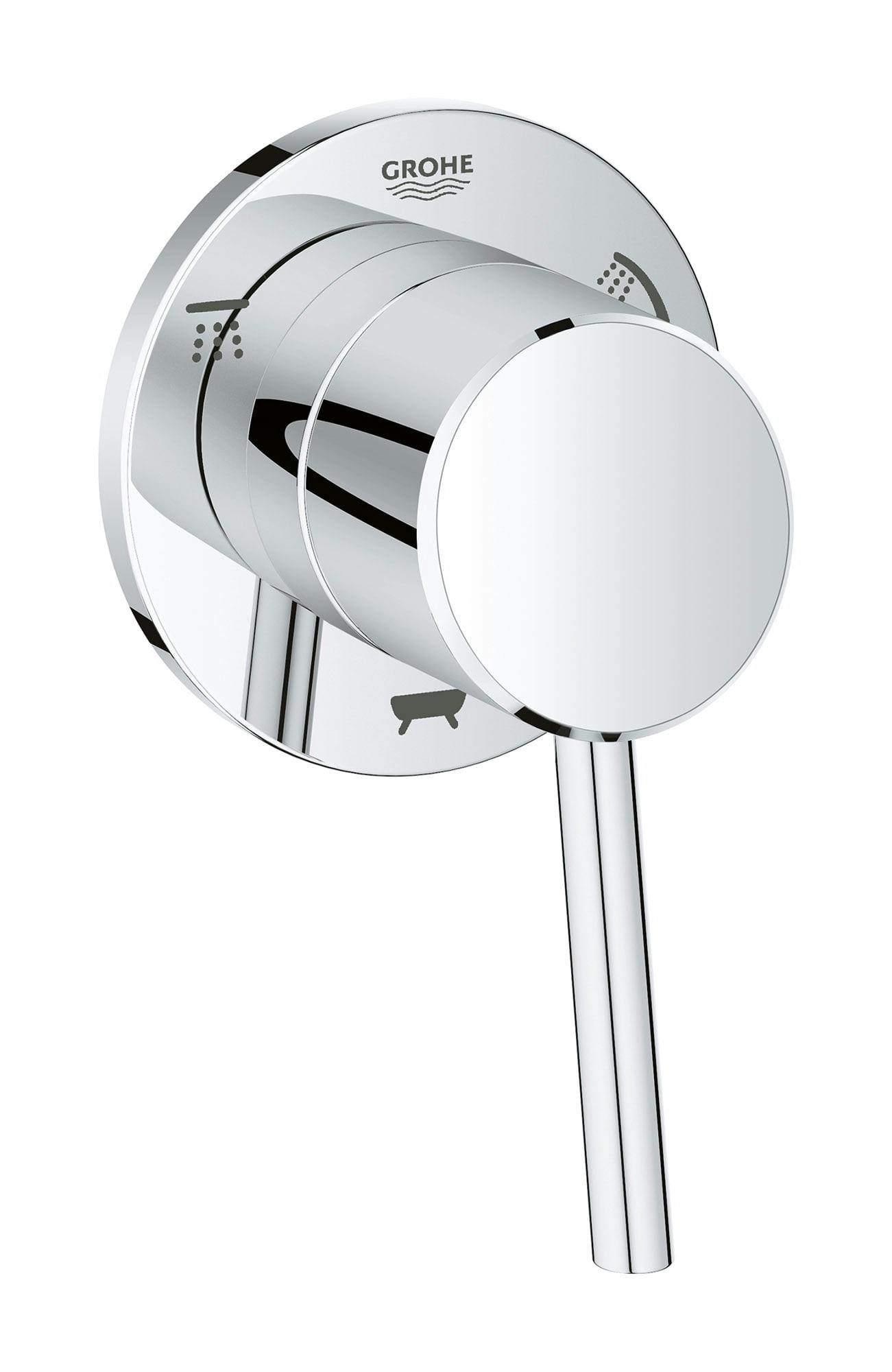 Modern Brushed Nickel Wall-Mounted Shower Trim with 3-Way Diverter