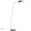 Sleek Swivel White Floor Lamp with Satin Brass Rod - Adjustable Illumination
