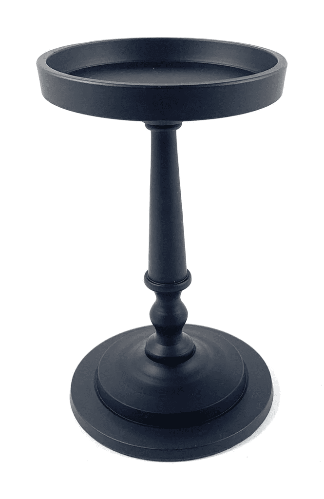 Elegant 8" Black Stainless Steel Pillar Candle Holder