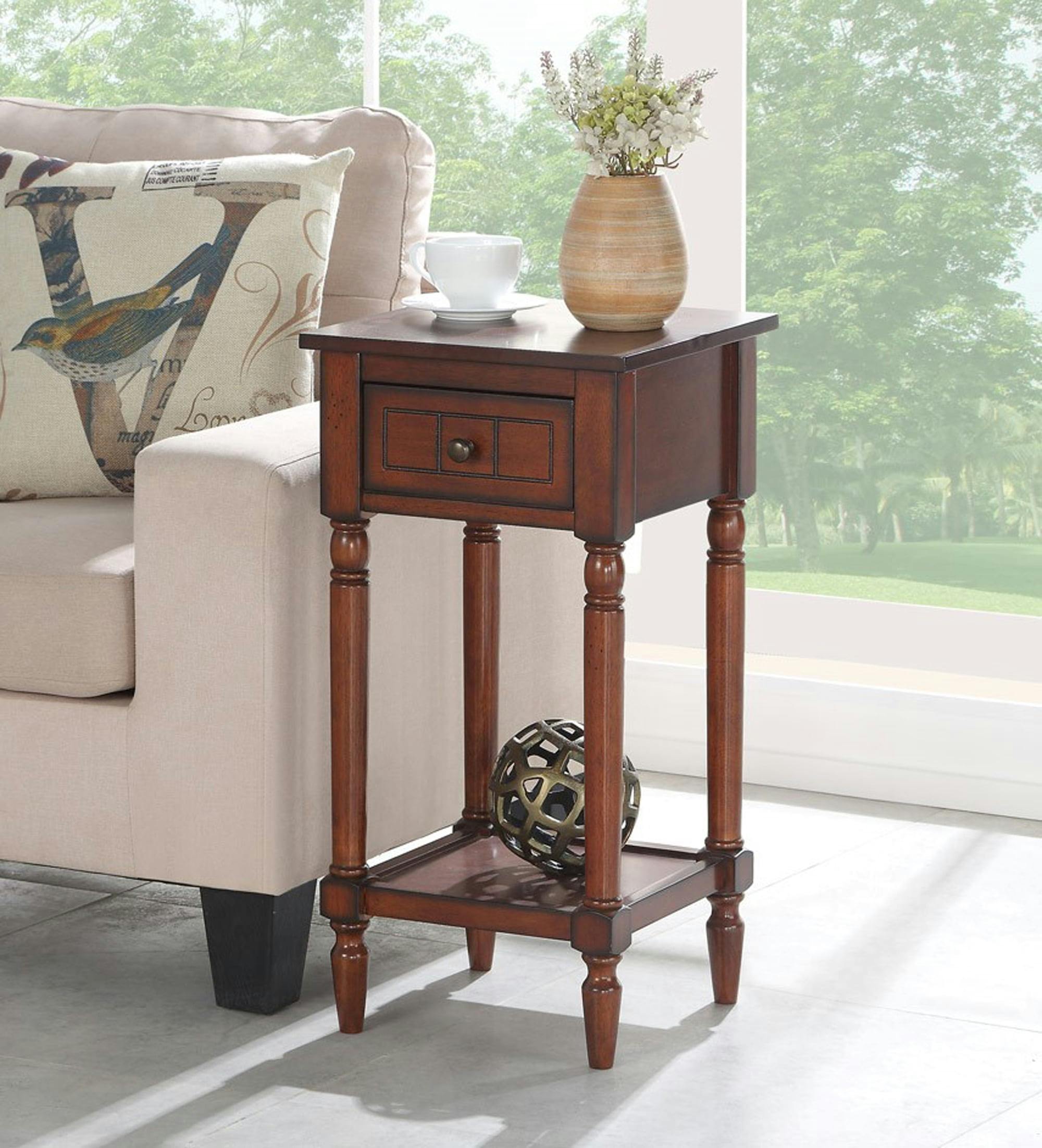 French Country Khloe Mahogany Accent Table with Storage