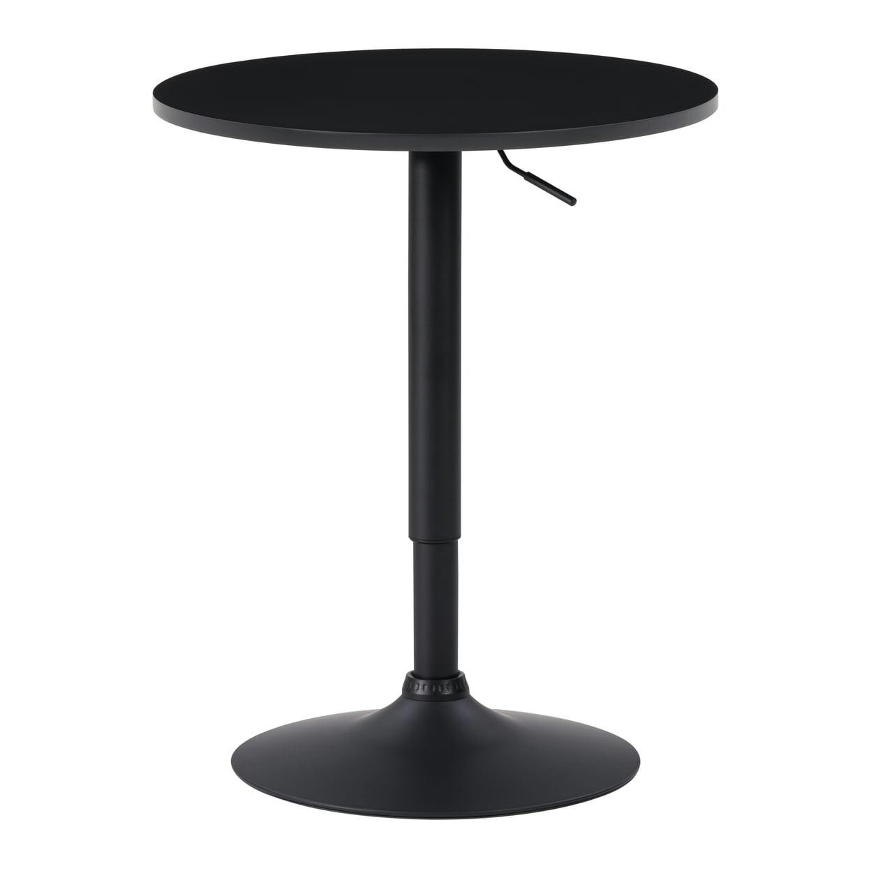 Adjustable Round Pedestal Dining Table in Dark Black