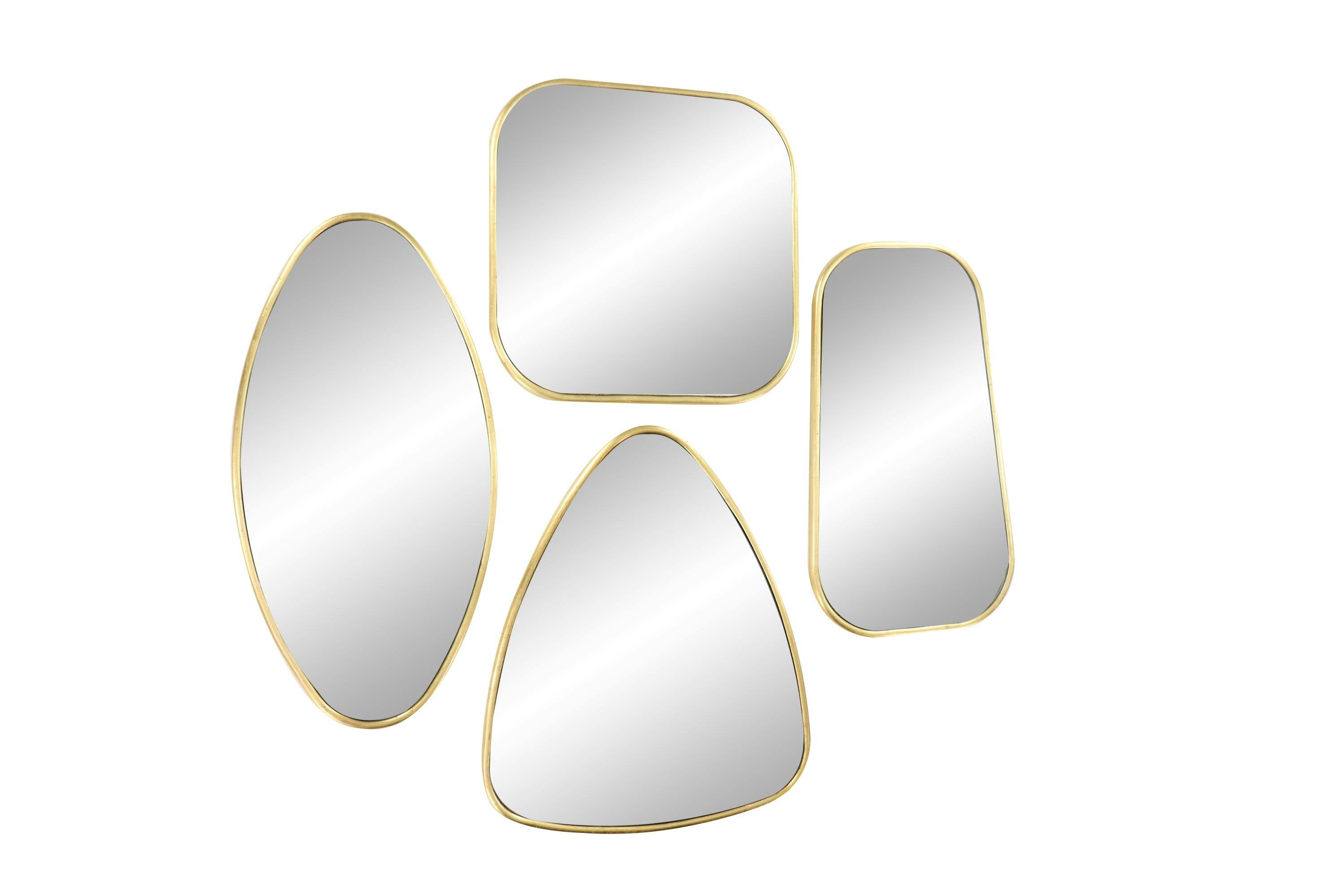 CosmoLiving Glamorous Gold Geometric Wall Mirror Set of 4