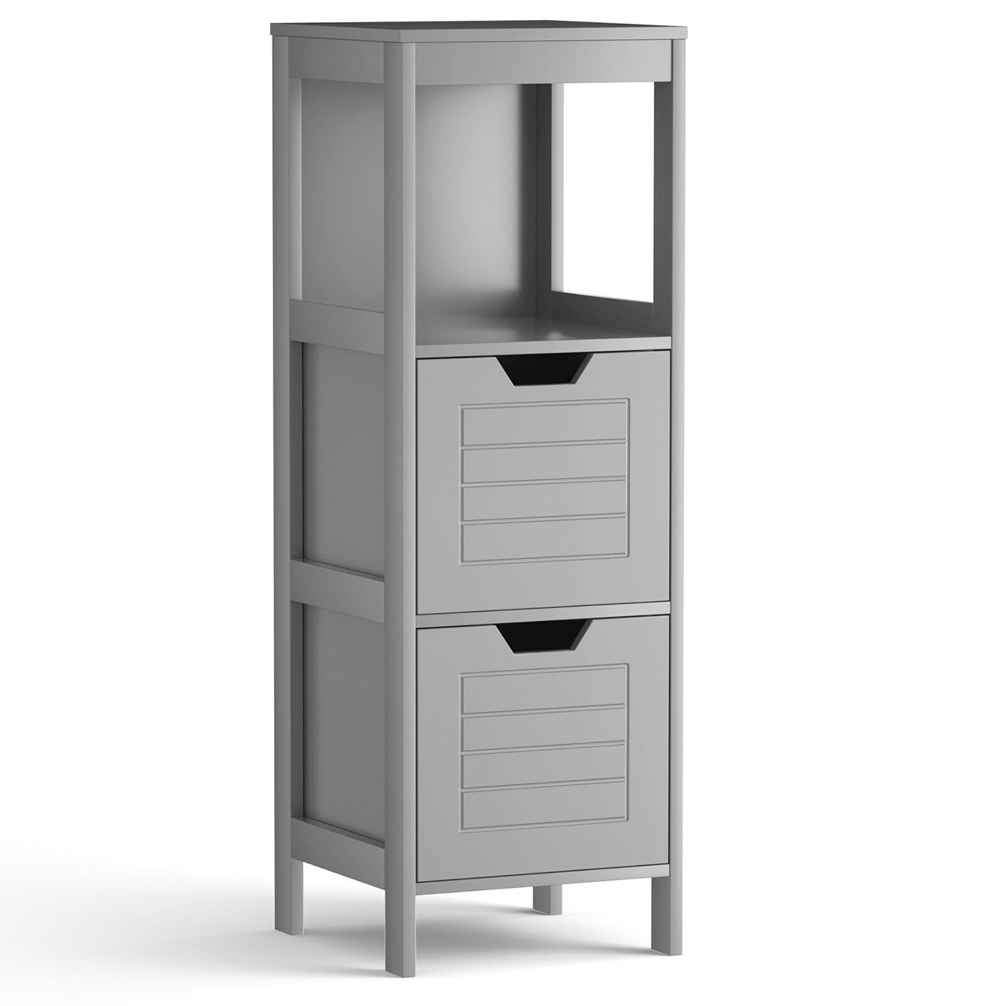 Modern Gray MDF Accent Cabinet with Safety Drawers