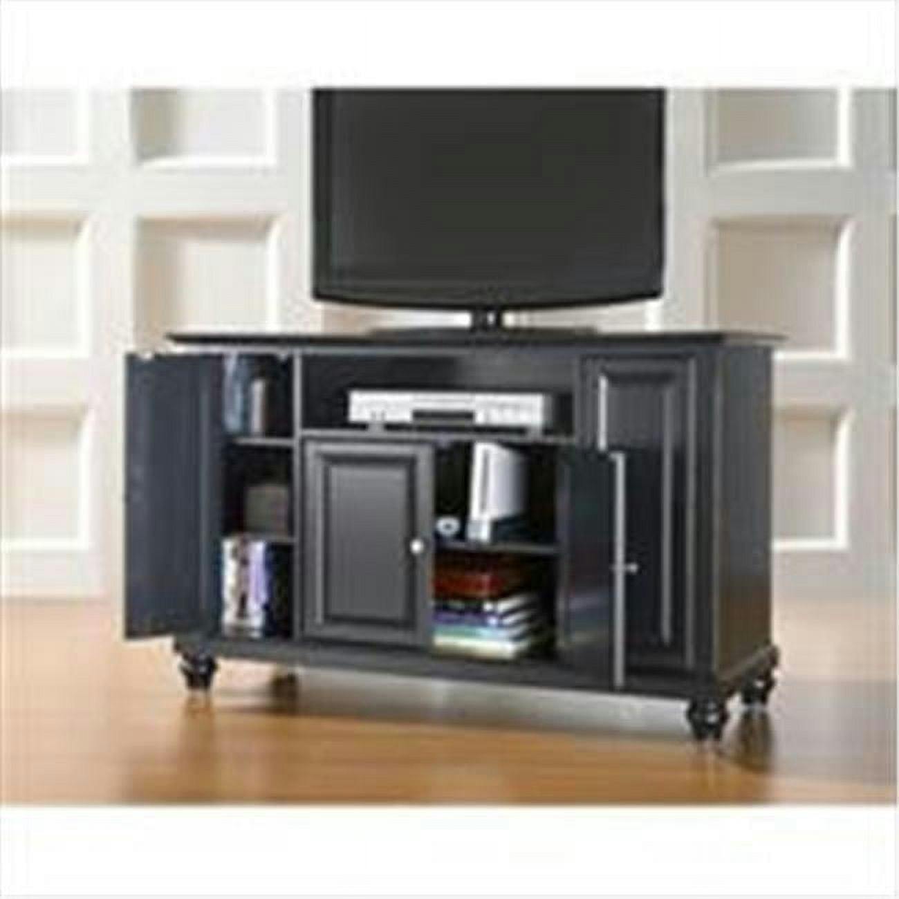 Cambridge 54'' Black Solid Hardwood TV Stand with Cabinet