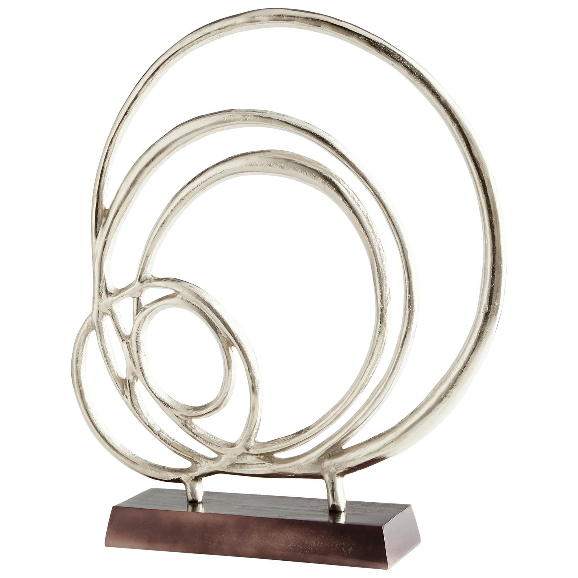 Contemporary Nickel Finish Free-Form Sculpture, 27" Height