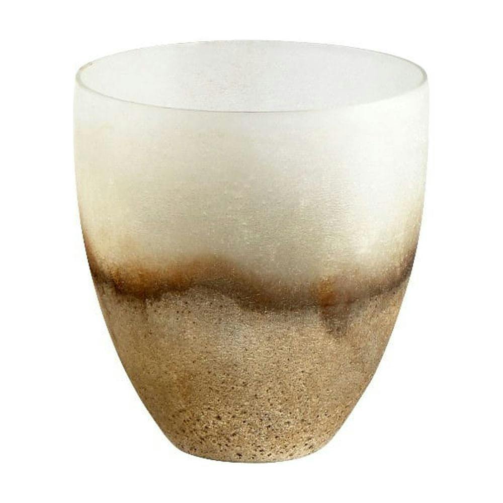 Contemporary Modern Bronze Glass Vase 4.75" x 5.25"