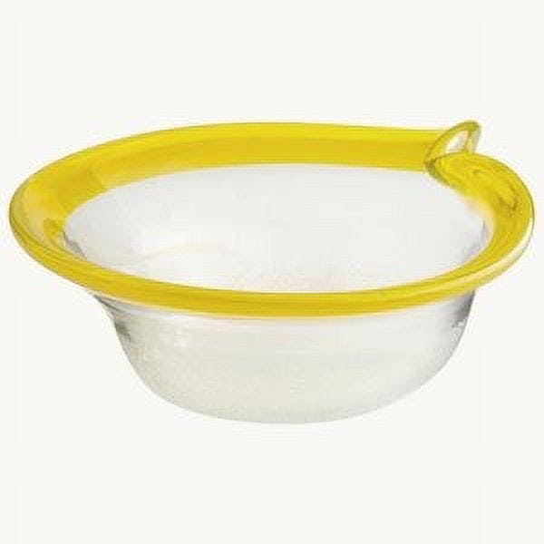 Saturna Sunny Yellow Trim Glass Decorative Bowl