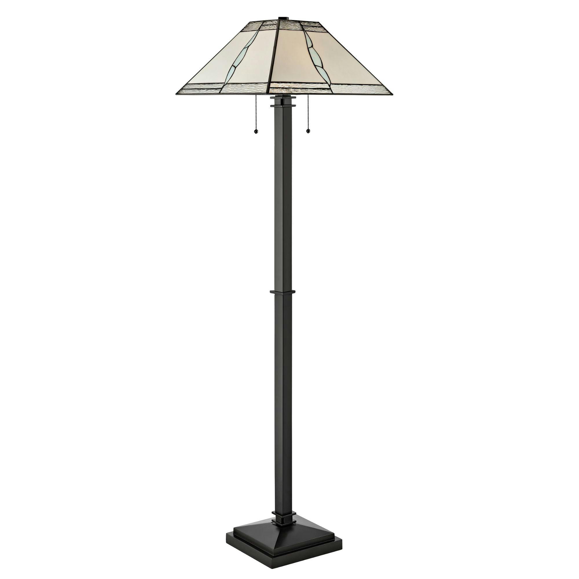 Edison 64" Adjustable Stained Glass Floor Lamp in Bronze