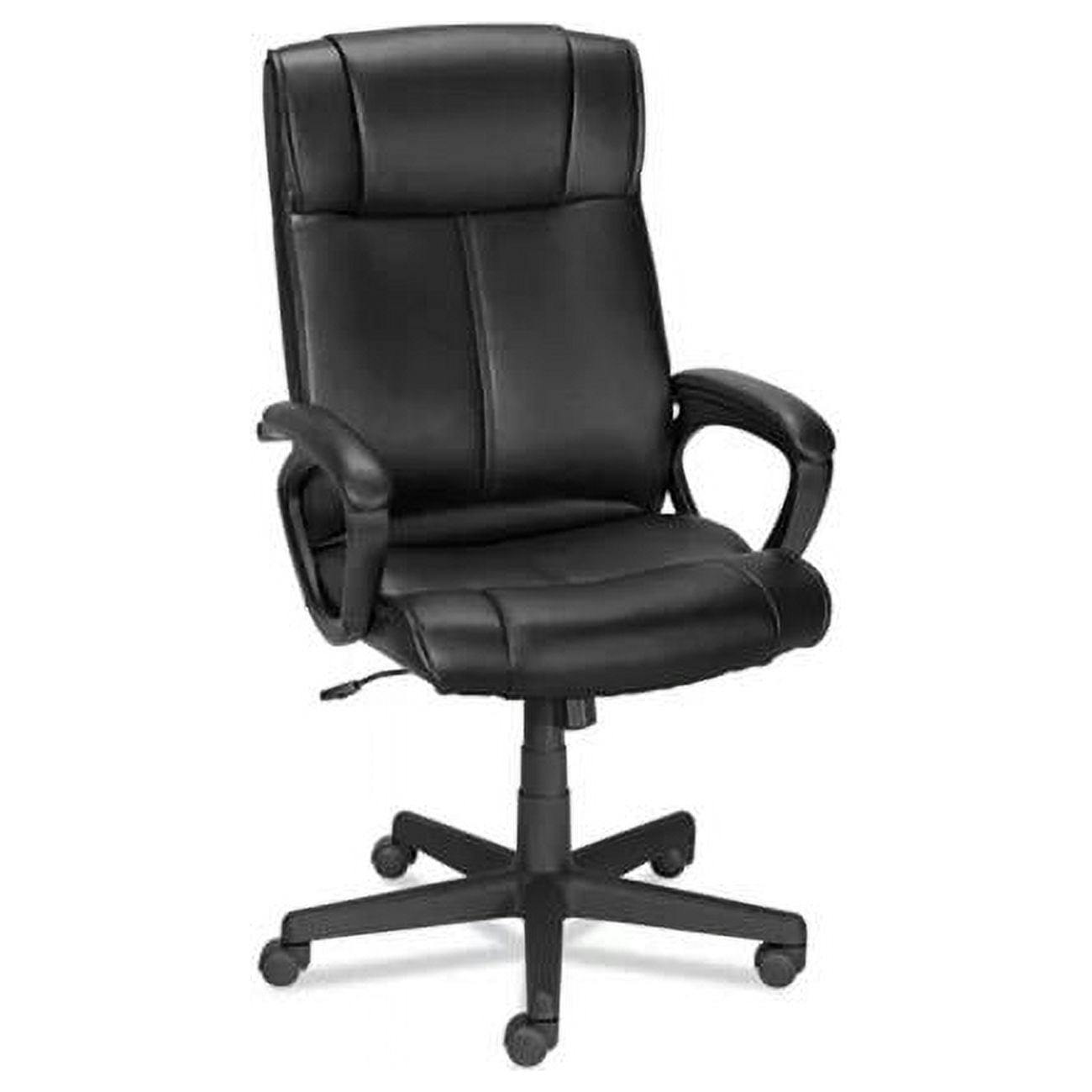 Luxurious High-Back Black Leather Swivel Manager's Chair