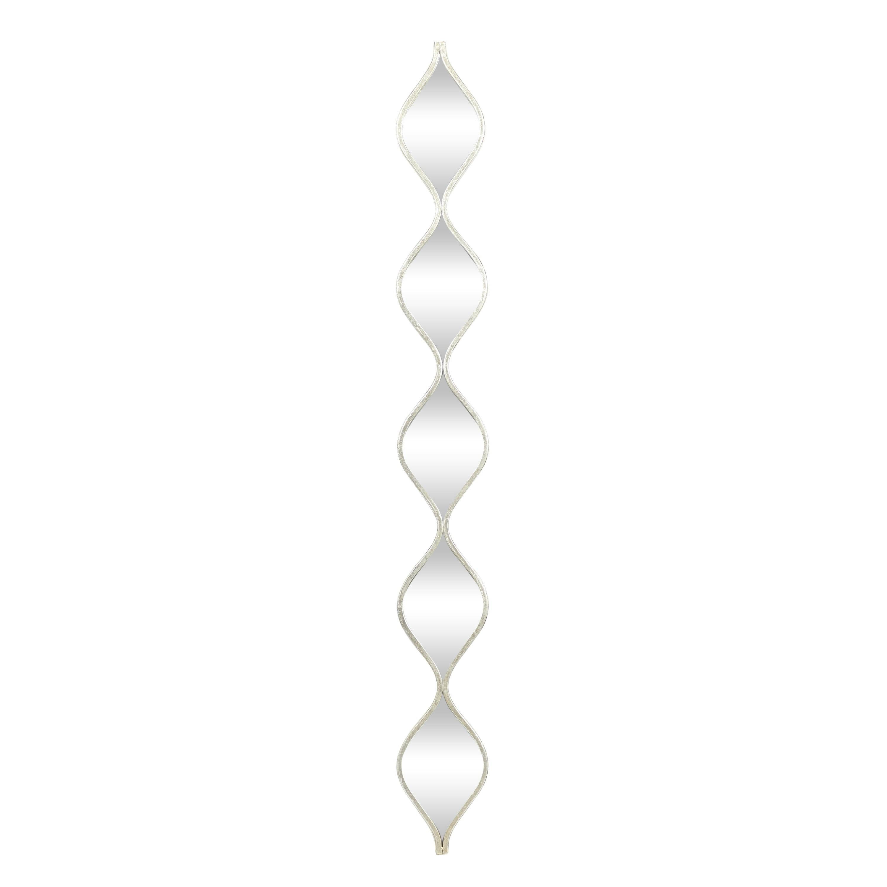 Silver Slim Stacked Chain Geometric Wall Mirror 7" x 58"