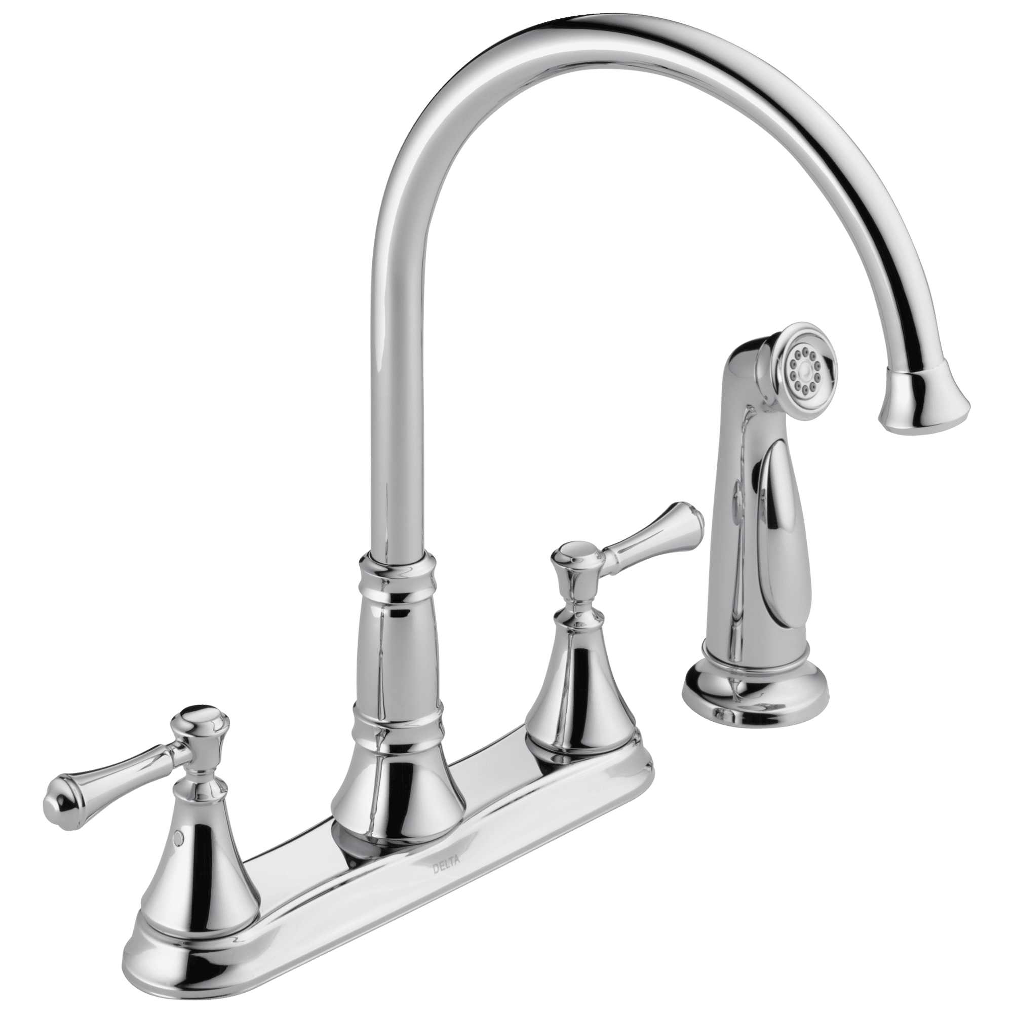 Classic Elegance 13.5" Chrome Brass Kitchen Faucet with Side Spray