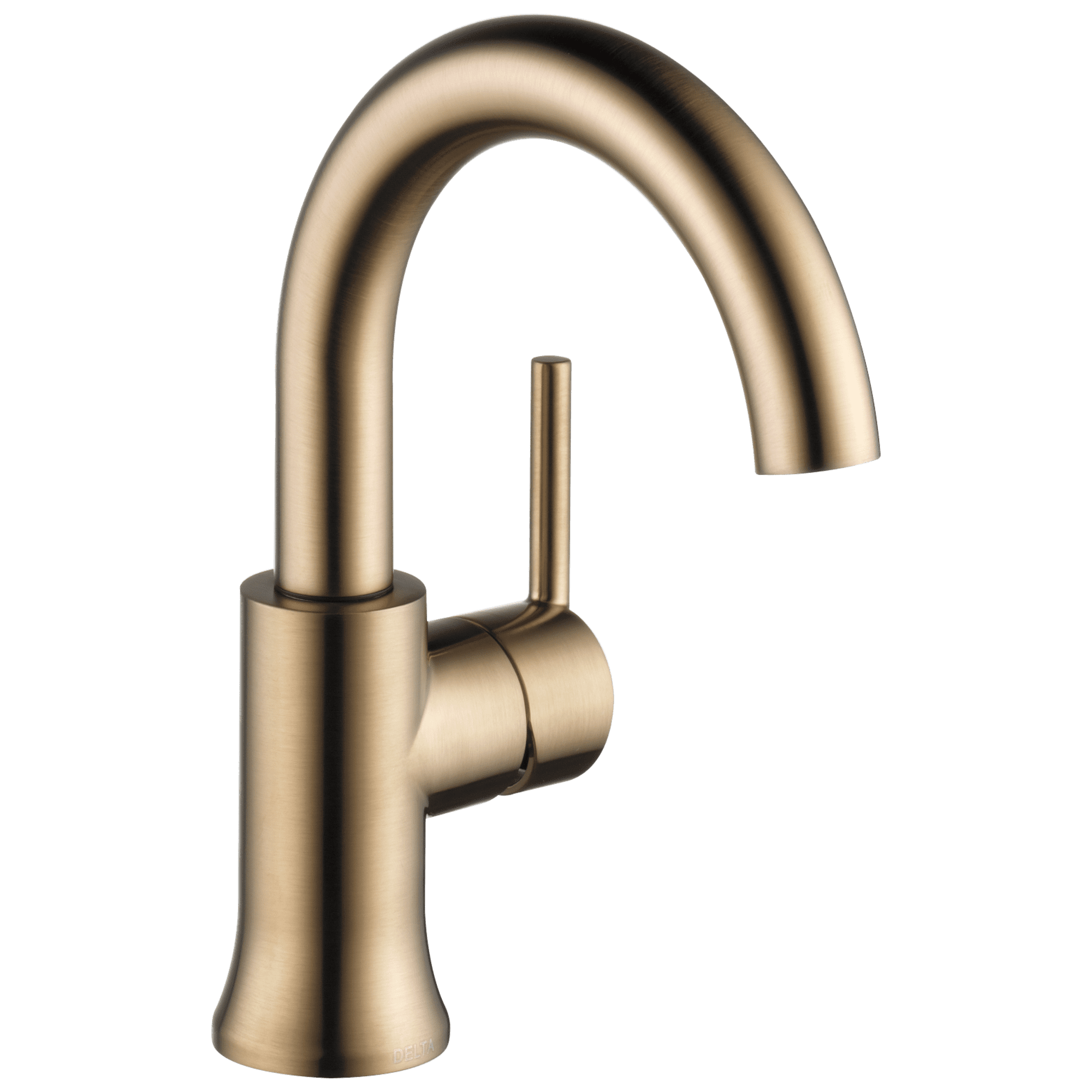 Champagne Bronze High-Arc Single Handle Bathroom Faucet