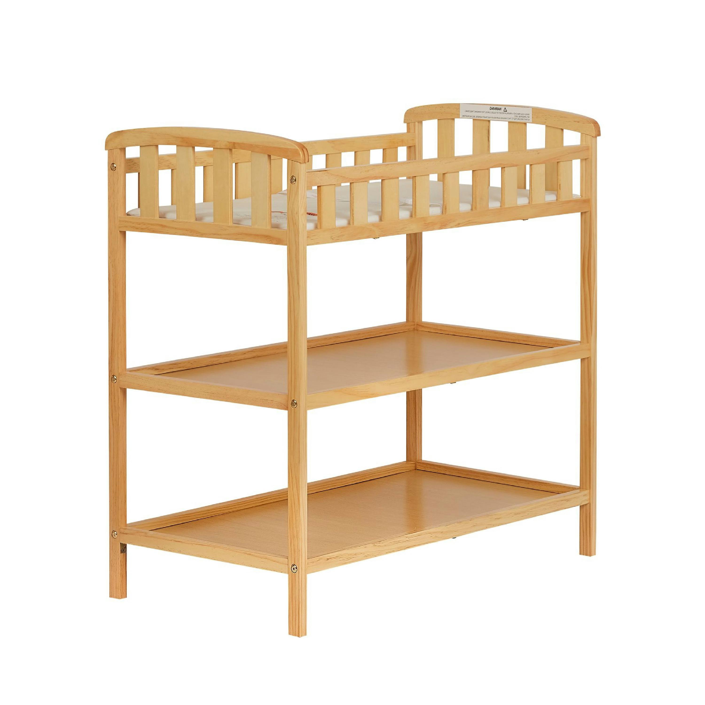 Compact Emily Natural Pine Wood Changing Table with Safety Strap