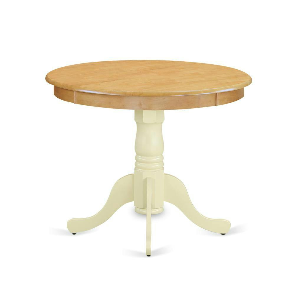 Classic Round Oak & Buttermilk Pedestal Dining Table