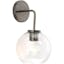 Reece 14.25" Gun Metal and Clear Glass Wall Sconce