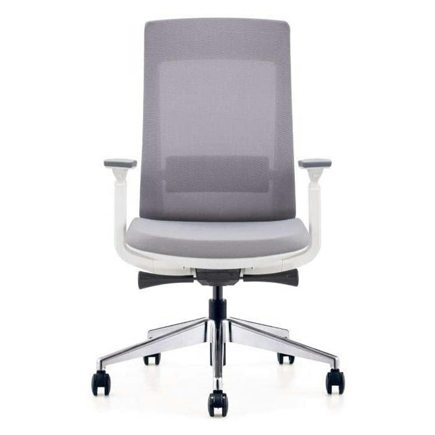 Elevate White Frame Gray Mesh High Back Executive Office Chair