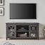 Charcoal Gray Modern Farmhouse TV Stand with Cabinet