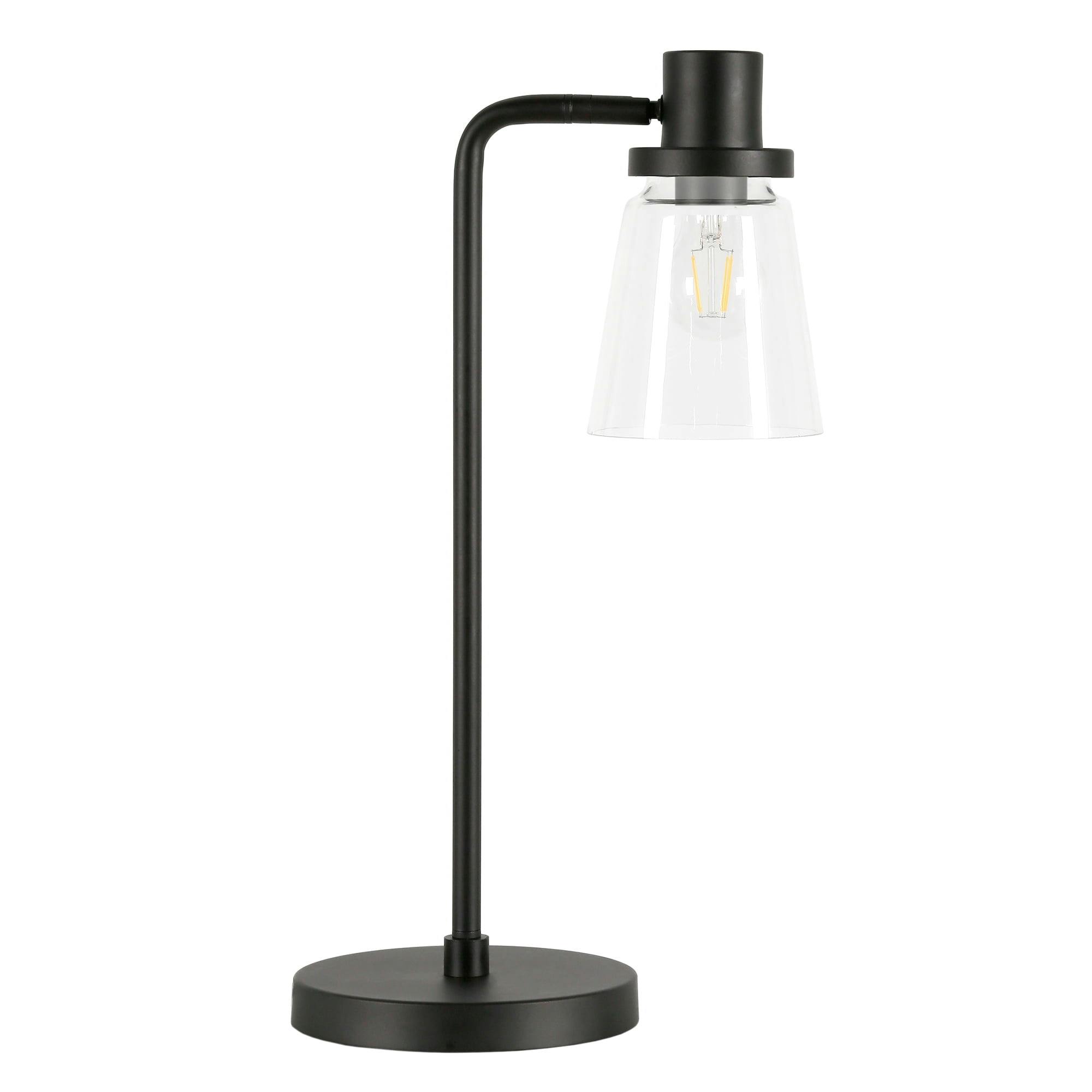 Granville 21" Blackened Bronze Smart Table Lamp with Clear Glass Shade