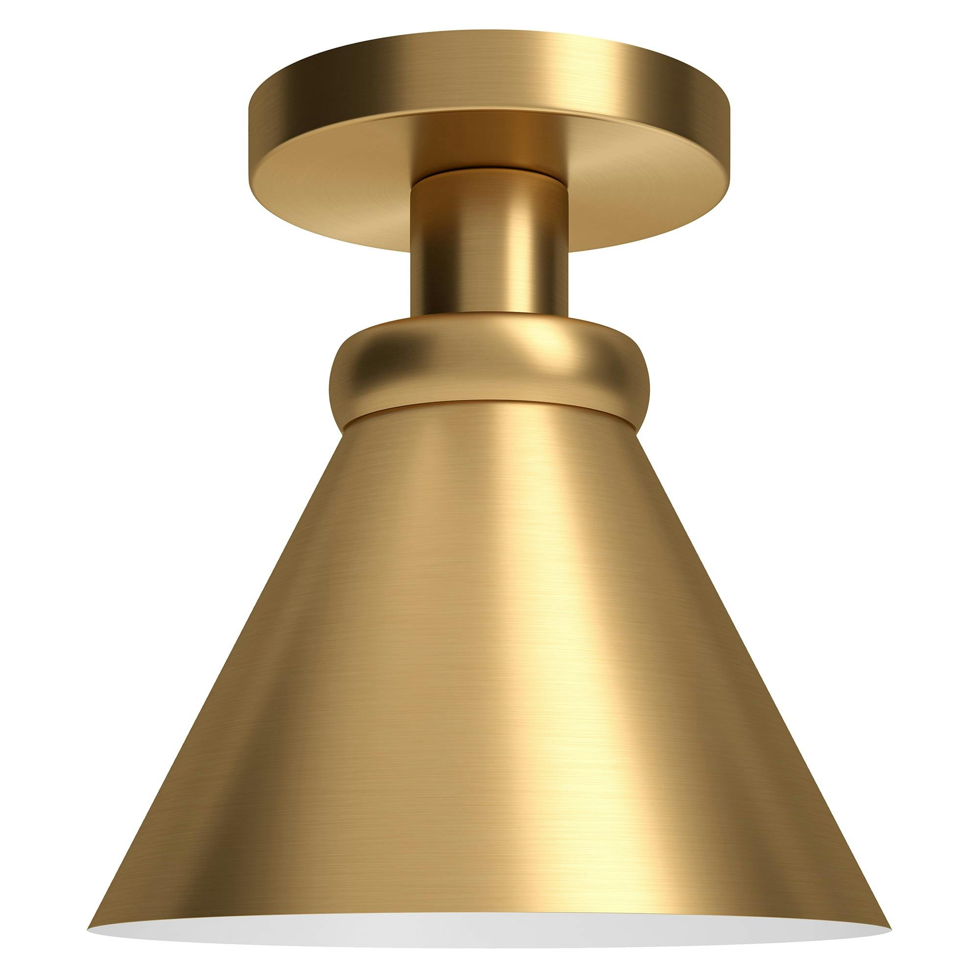 Contemporary Brushed Brass 8.5" Semi-Flush Ceiling Light