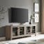 Antiqued Gray 68" Classic TV Stand with Brass Hardware