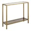 Elegant Brass and Glass Rectangular Console Table with Storage, 36"